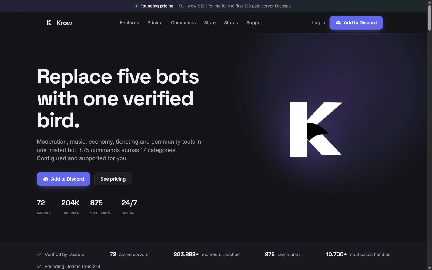 Krow live website